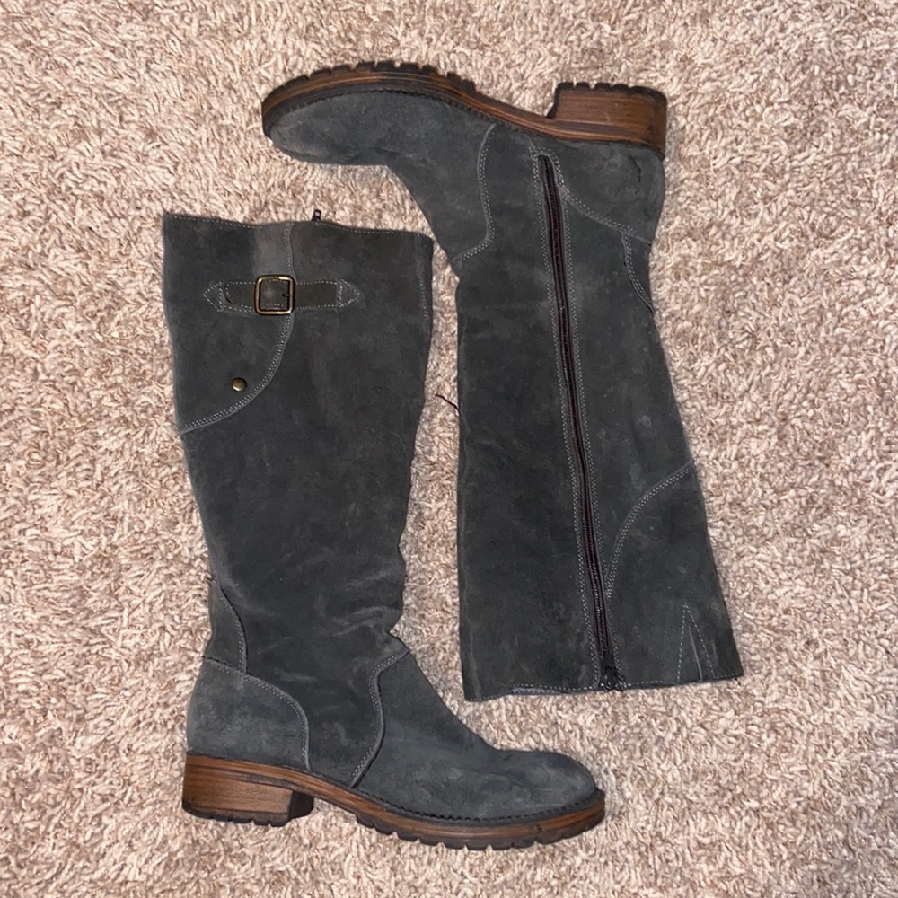 Grey suede boots